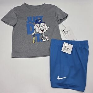 NEW Nike boys' baseball tee and shorts size 2T